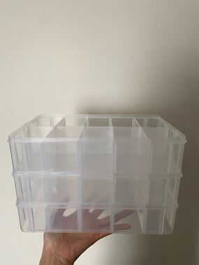 Clear Plastic Multi-Compartment Storage Organizer - Home Storage & Organization